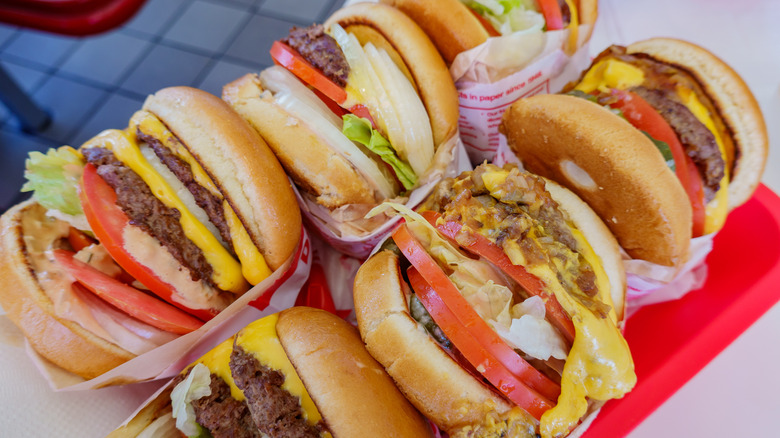 Tray of burgers from In-N-Out