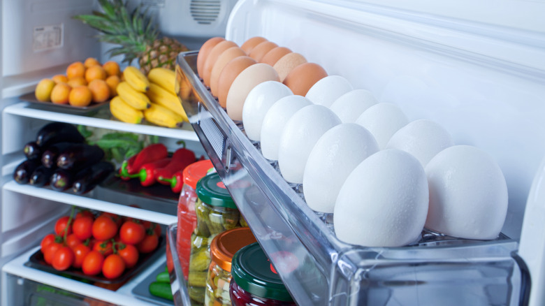 Various food items inside fridge