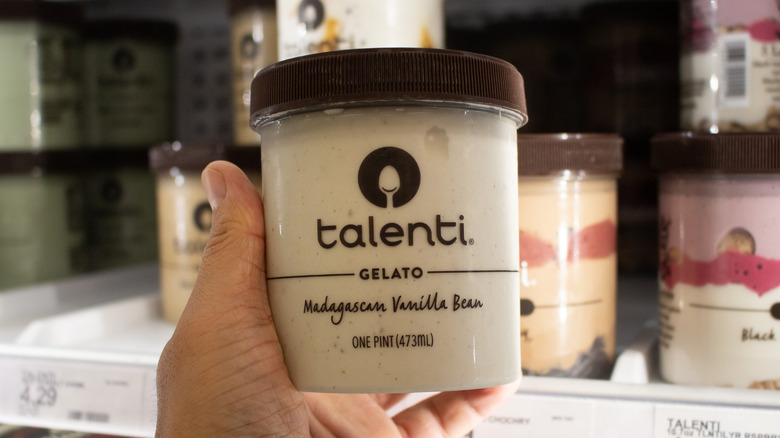 Talenti gelato on grocery shelf