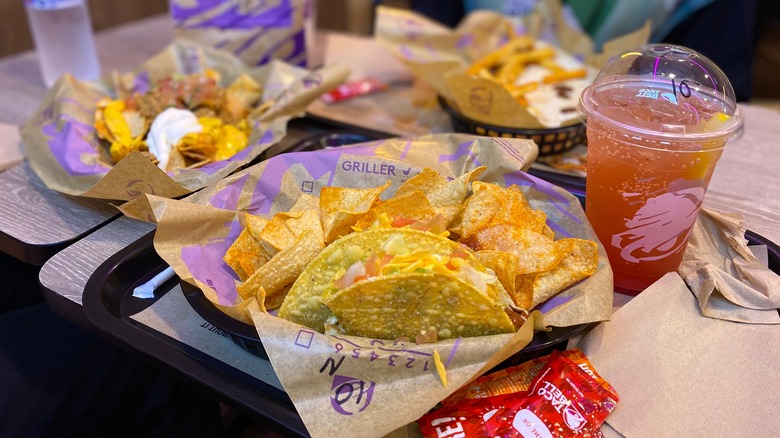 Taco Bell food on table