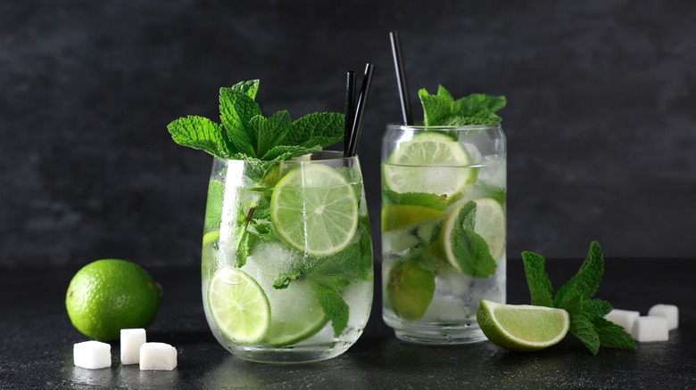 Mojitos on dark background