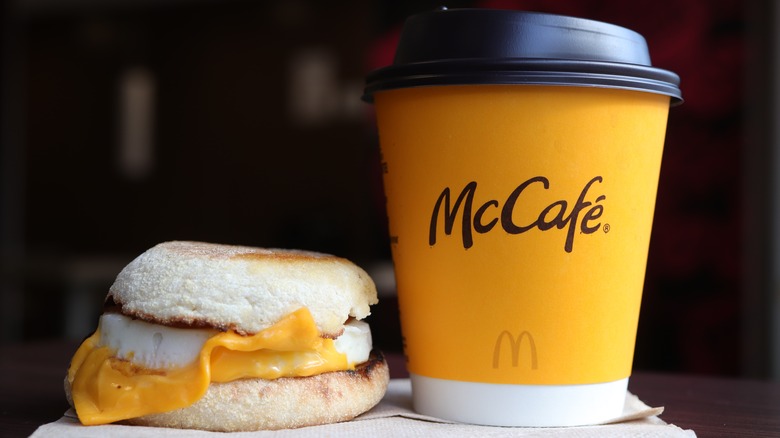 McDonald's breakfast and coffee