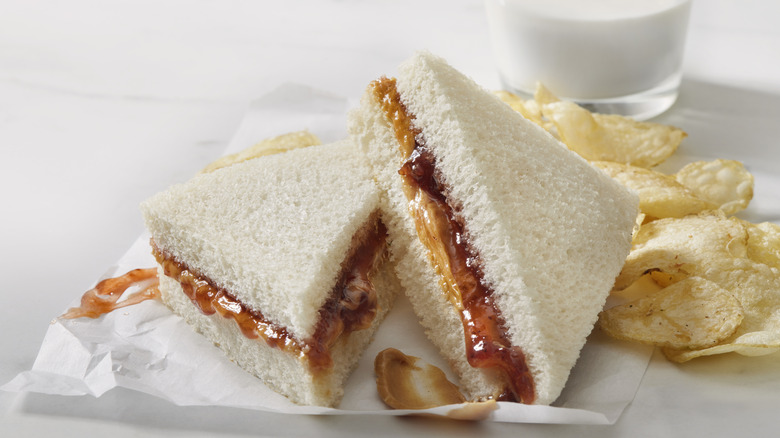 Triangle PB&J sandwich