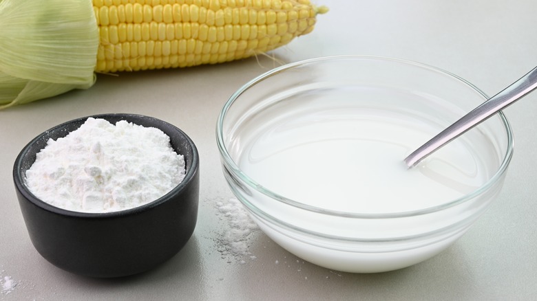 corn starch slurry in bowl