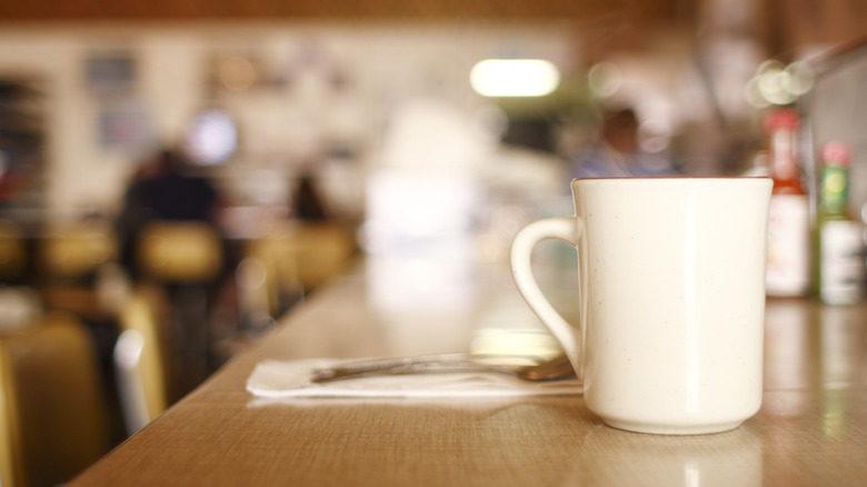 Cup of coffee at a diner